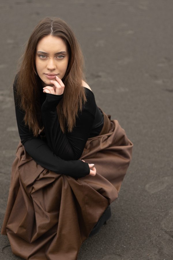 MORENA SUKNJA SA TORBICOM TAMNO SMEĐA - Image 3
